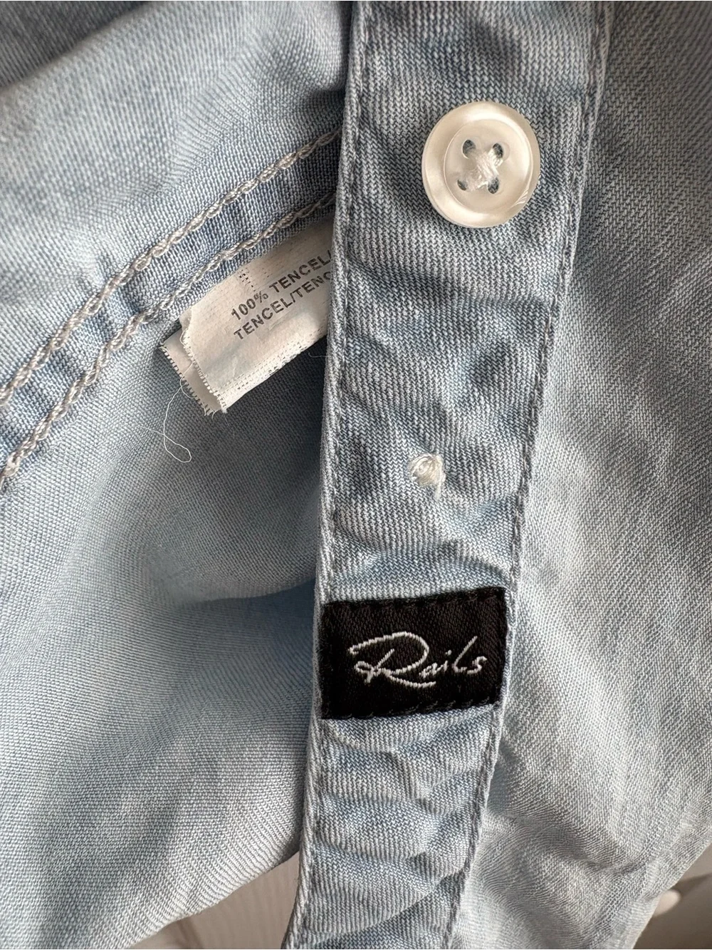 Rails Light Wash Button-Up Chambray Shirt - Picture 5 of 5
